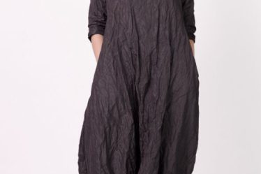 Rochie lunga gogosar din tafta cu memorie