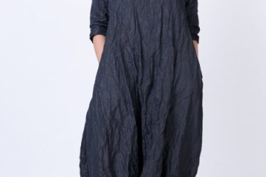 Rochie lunga gogosar din tafta cu memorie