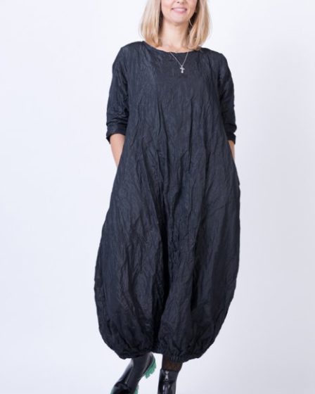 Rochie lunga gogosar din tafta cu memorie