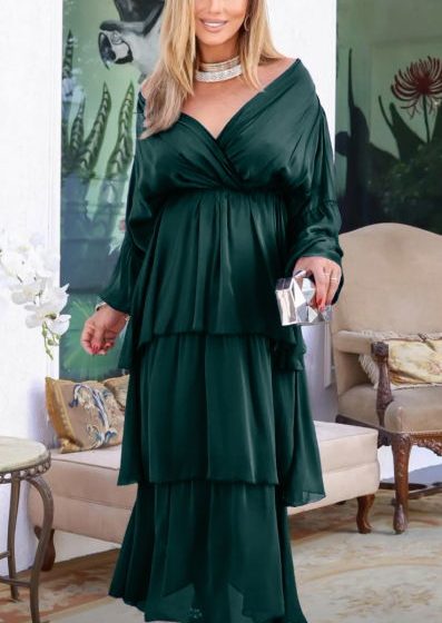 Rochie lunga suprapusa din matase
