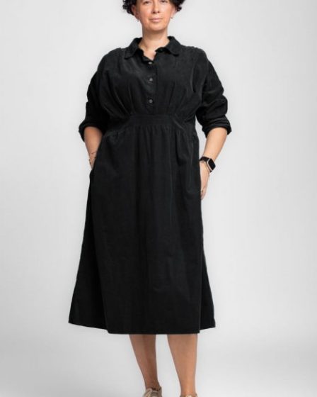 Rochie masura mare din catifea reiata taiata in talie