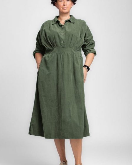 Rochie masura mare din catifea reiata taiata in talie