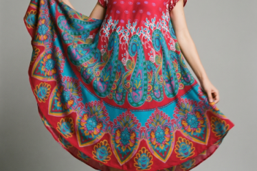 Rochie midi A-line cu imprimeu paisley