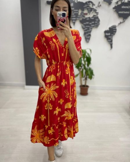 Rochie midi din bumbac