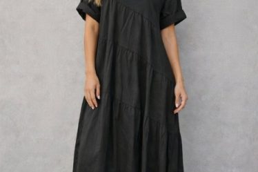 Rochie midi oversized din poplin de bumbac