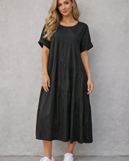 Rochie midi oversized din poplin de bumbac