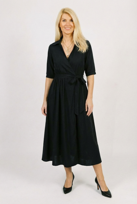 Rochie midi petrecuta cu cordon