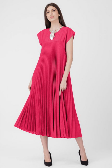 Rochie plisata A-line lunga
