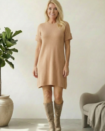 Rochie scurta A-line tricotata