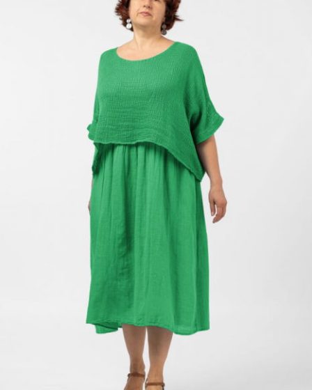 Rochie suprapusa cu bluza plasa