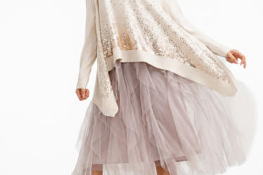 Rochie suprapusa din tulle cu volane suprapuse