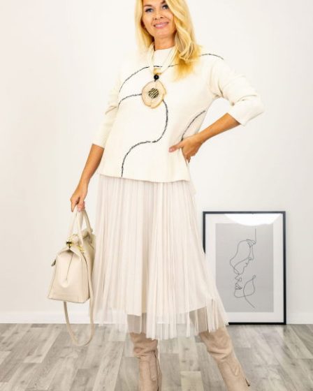 Rochie suprapusa din tulle plisat