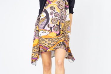 Rochie trendy cu imprimeu pauni