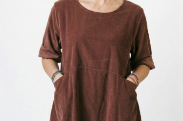 Rochie tunica din catifea reiata
