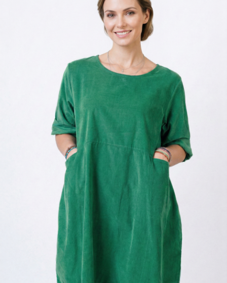 Rochie tunica din catifea reiata