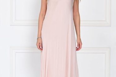 Rochie lunga din matase cu croi fluid si bretele fine