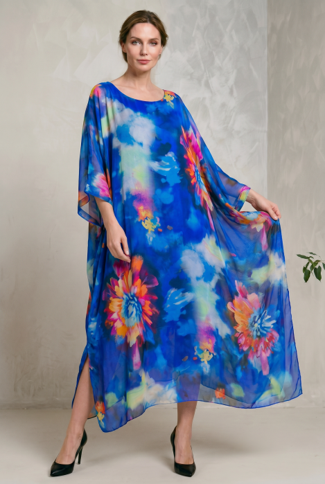 Rochie lunga din matase vaporoasa