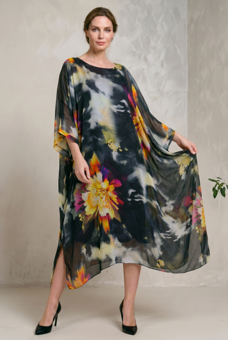 Rochie lunga din matase vaporoasa