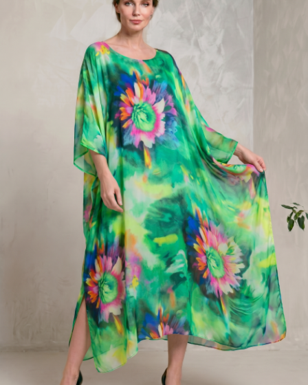 Rochie lunga din matase vaporoasa