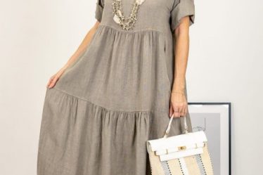 Rochie lunga oversize din in