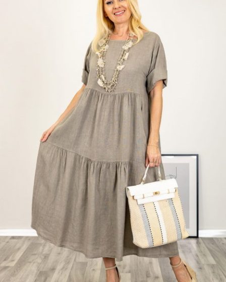 Rochie lunga oversize din in