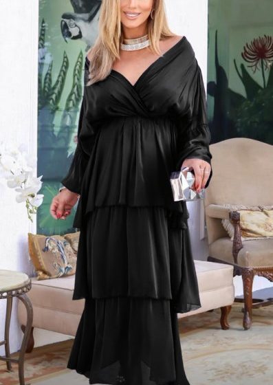 Rochie lunga suprapusa din matase